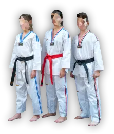 Taekwondo uniform with stripes-V neck
