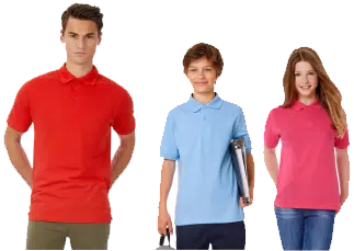 Short-sleeved piqué polo shirt for men and kids